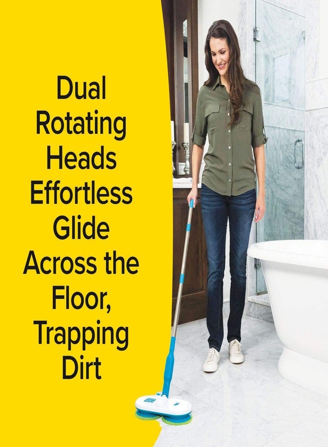 Bulbhead Original As Seen On TV Floor Police Mop with Motorized Dual Spinning Mopheads & 6 Unique Cleaning Pads by BulbHead, Lightweight, Rechargeable & Cordless, Great Hardwood Floor and Tile Cleaner - Image 3
